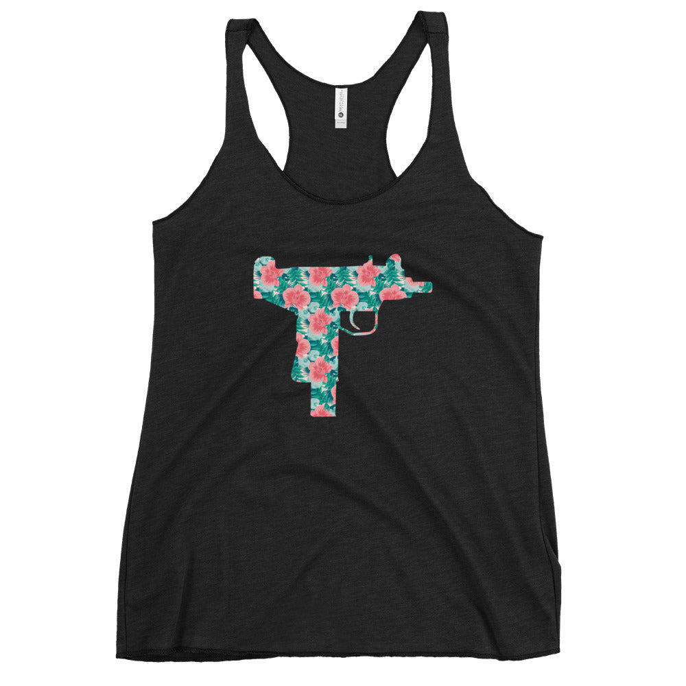 Floral Uzi Women's Racerback Tank Top