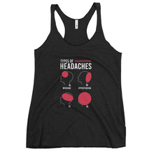 Load image into Gallery viewer, Types of Headaches Women&#39;s Racerback Tank Top

