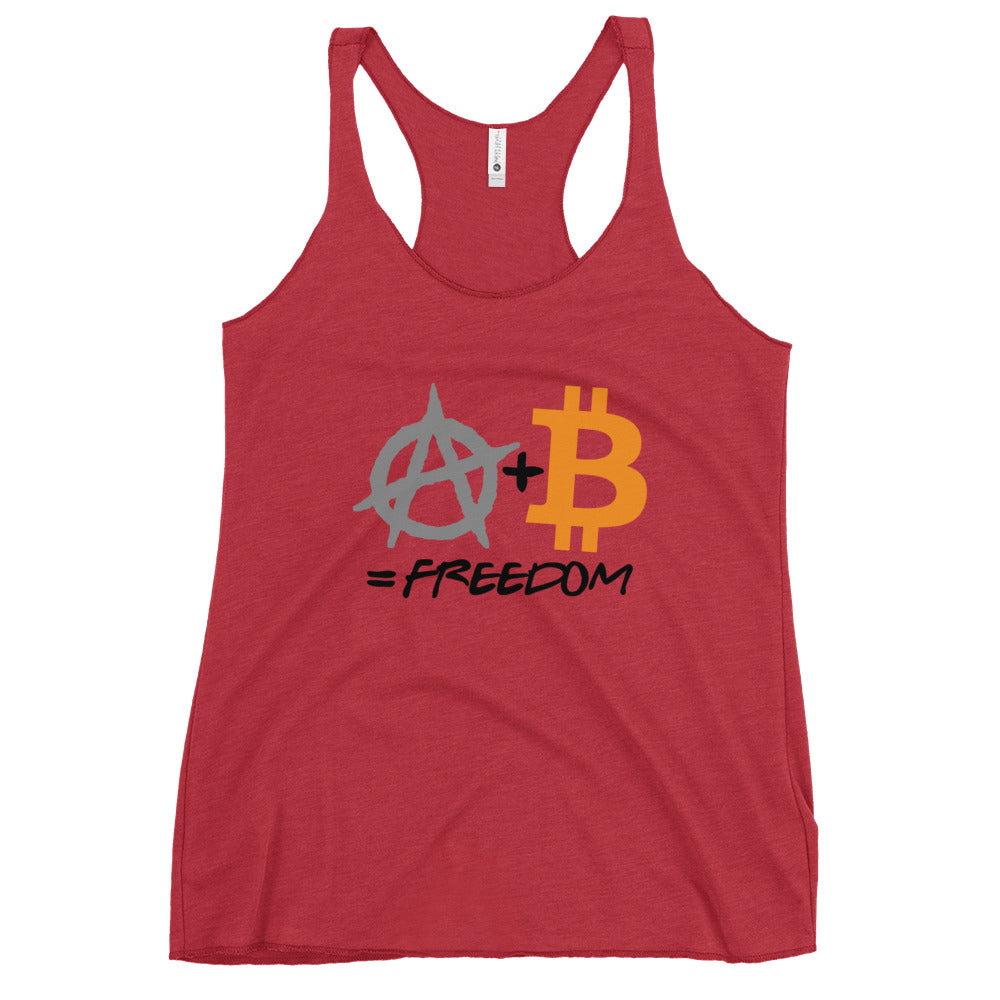 A + B = Freedom Women's Racerback Tank Top