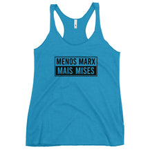 Load image into Gallery viewer, Menos Marx, Mais Mises Women&#39;s Racerback Tank Top
